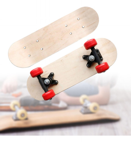 Cubierta De Madera Para Monopatín, Cubierta 43cm Con Rueda