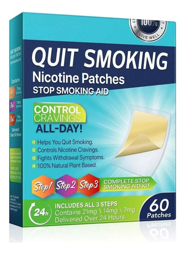 Kit Parche Para Controlar Ansiedad Y Dejar De Fumar Natural Azul Oscuro