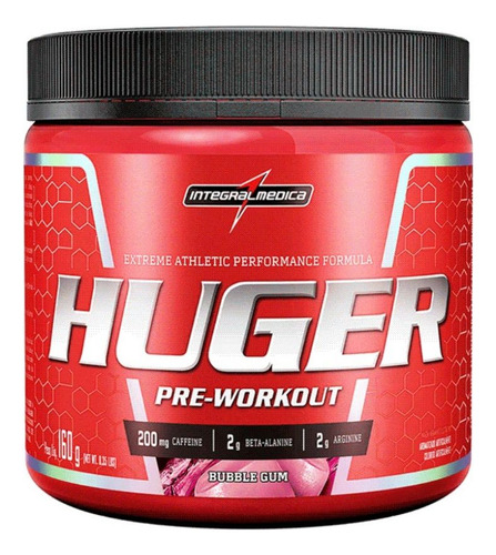 Pré Treino Huger Integralmedica 160g - Sabor: Bubble Gum Chiclete
