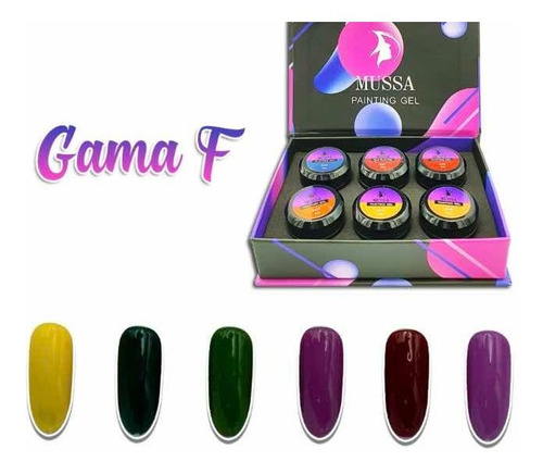 Gel Painting Para Uñas X 6 Piezas Marca Mussa Manicure Dam