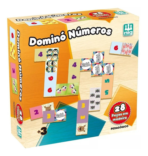 Domino Numeros 28pcs Madeira 0429 Nig