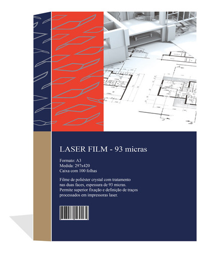 Filme Laser Film Para Fotolito Serigrafia Opaco A-3 C/100 TecNova Cor Branco