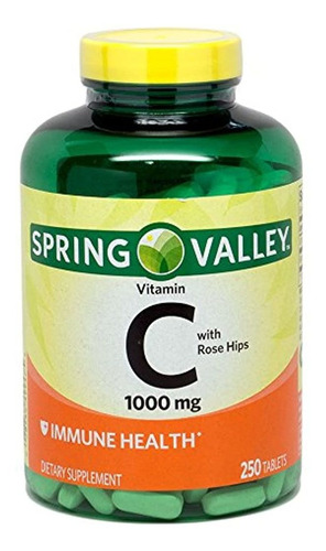Spring Valley - Vitamina C Con Rose Hips 1000 Mg, 250 Compri