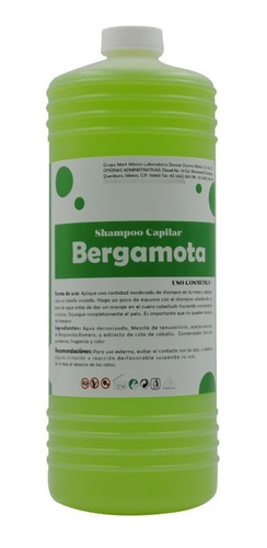 Shampoo Capilar De Bergamota Natural 1000 Ml