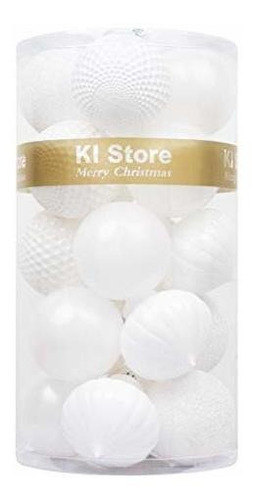 Bolas De Arbol De Navidad 8cm Blancas X 20u Surtidas