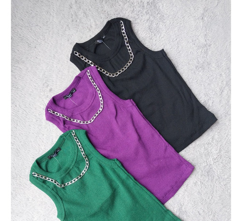 Ropa De Dama, Blusas Con Cadenas. Sin Mangas, Crop Tops .