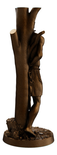 Estátua São Sebastião Estatueta Imagem Católica Cor Co Cobre Antigo