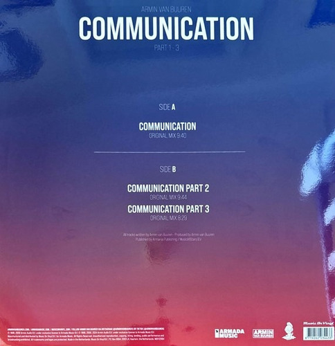 Armin Van Buuren Communication Part 1-3 Limited Edit Vinilo