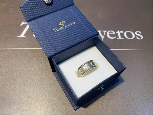 Anillo Plata 925 Y Oro Duble Con Cruces. Talle 19. Tuset.