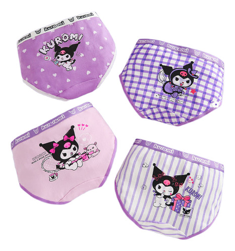 Lencería Infantil De Algodón Puro Kuromi Hello Kitty, 4 Piez