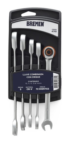 Llaves Combinadas Con Crique Bremen Juego 5 Pz 10 A 14 Mm