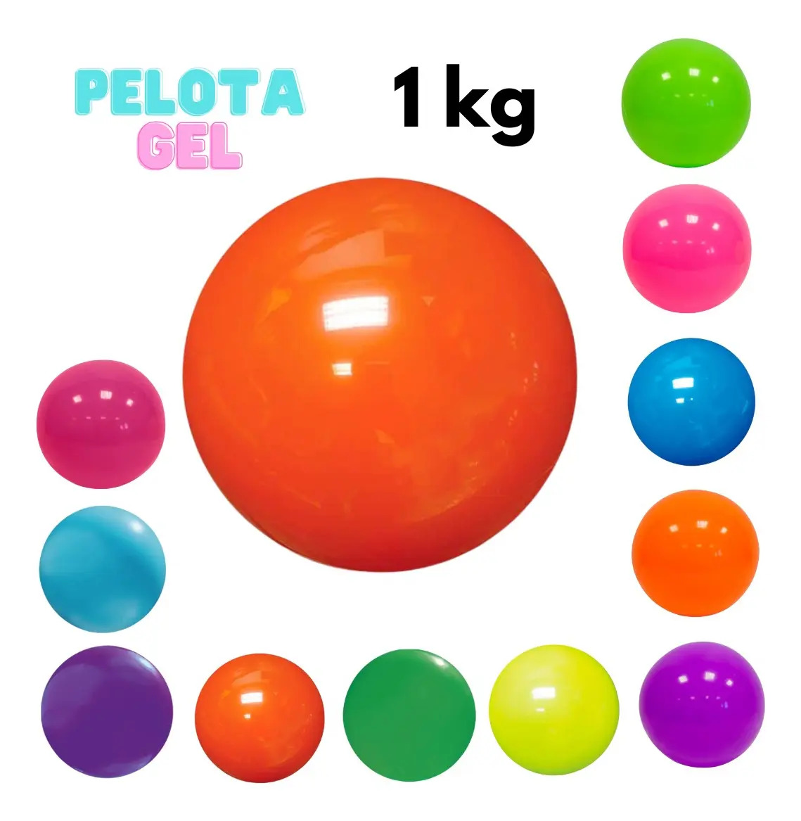 Pelota Gel 1 Kg Peso Ejercicio Pilates Yoga Balon Crrossfit Color Naranja Oscuro