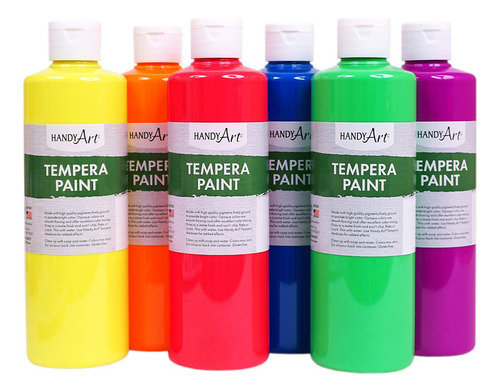 Pintura De Témpera Fluorescente 6 Colores Por Juego