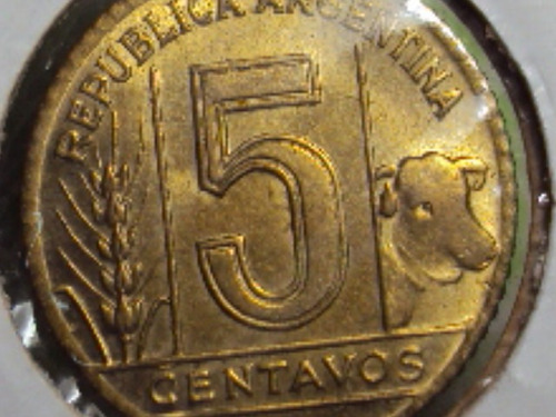 Moneda Argentina 5 Centavos Torito 1943 S/c  Ref( A 102)