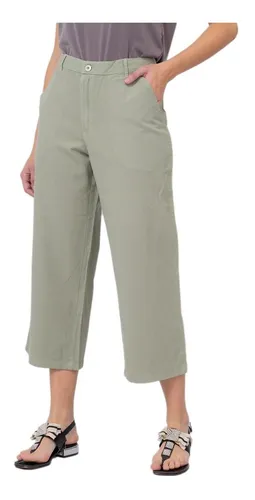 Pantalon Capri Lienzo Mujer Talles Grandes Recto