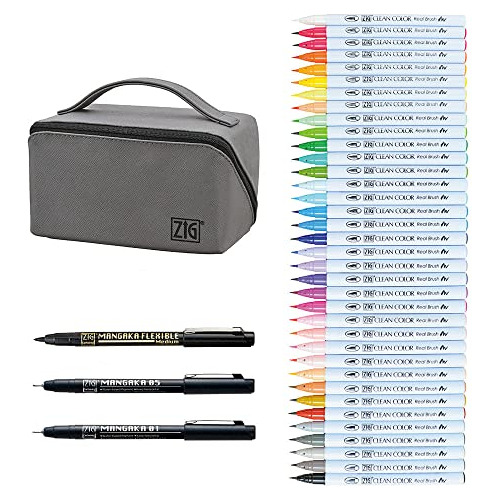 Kuretake Zig Clean Color Real Brush Marker, Puntas De Pincel