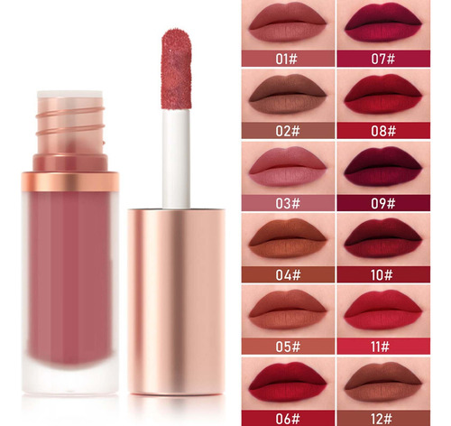 Batom Matte Velvet Color Lip Color Velvet Matte Texture, Com