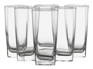 Vasos De Vidrio Set 6 Piezas Elegante 250ml 