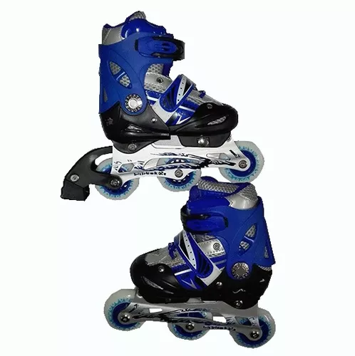 Patines + Kit Protección Niño Deporte Infantil Luces Tallas 28 33 Azul Ó  Rojo Graduables Chicago