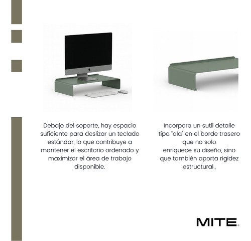 Soporte Eleva Monitor Cpu Escritorio Oficina Teclado Colores Verde Musgo