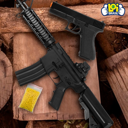 Imagem 8 de 9 de Rifle M4a1 + Pistola Airsoft Vigor V307 + Esferas 0,12g Loi