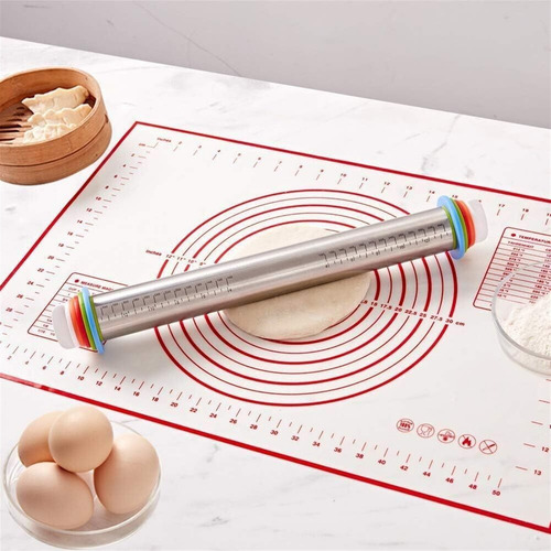 Juego De Rodillo Y Alfombrillas De Silicona Para Repostería