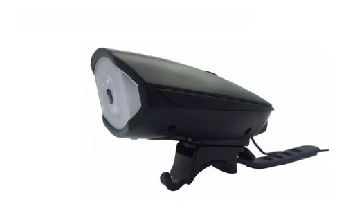  Farol Lanterna Bike Led Recarregável Usb Com Buzina 140db