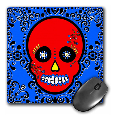3drose Llc 8 X 8 X 0.25 Inches Day Of The Dead Skull Dia 