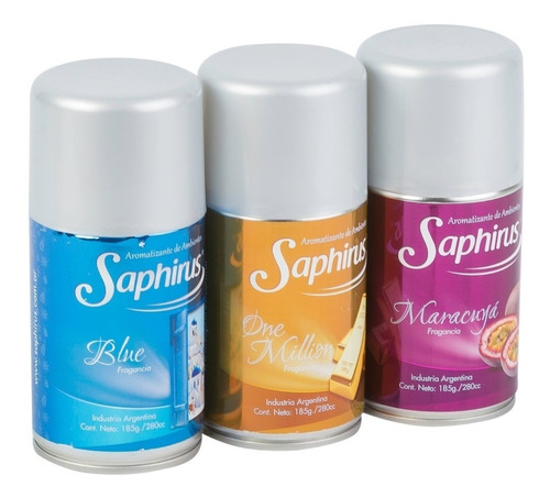 Imagen 2 de 5 de Fragancias Saphirus Pack 3 Unidades Repuestos Aromatizador