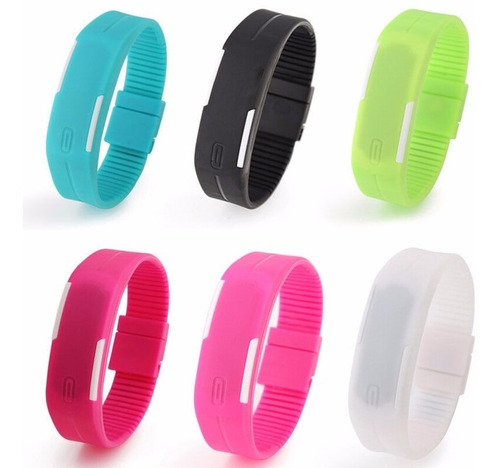 Reloj Digital Pulsera Silicona Color Fecha Hora Contra Agua