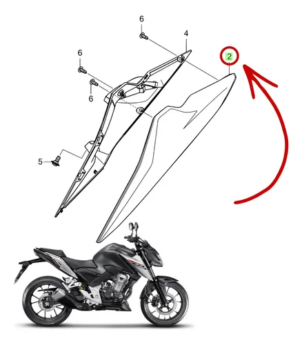 Carenagem Esquerda Cinza Cb 300 Twister 2026 Original Honda