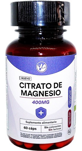 Citrato De Magnesio Natural Farm 60 Caps 400 Mg