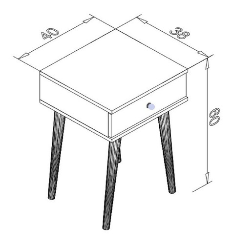 Mesa De Centro, Lateral, Buró Bertolini Rt 3072 Negro