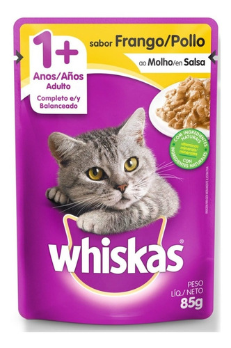 Sachet Whiskas Pollo 12 Unid. Snack Para Gatos.