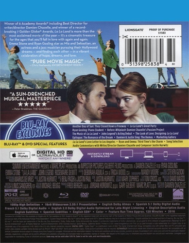 Blu-ray + Dvd La La Land
