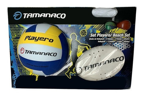 Set Playero  Balón De Voleibol + Paletas Ping Pong Tamanaco