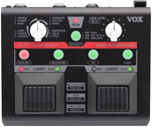 Pedal Looper Vox Lil Looper Vll-1 Multiefecto - Plus