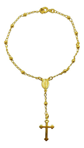 Pulsera Denario Bolitas Enchapado Oro 18k