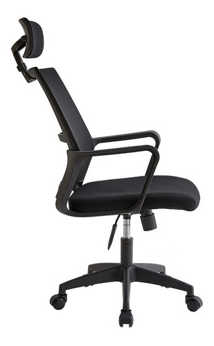 Silla de escritorio Su Ferretería Online 294H ergonómica negra con tapizado de cuero sintético
