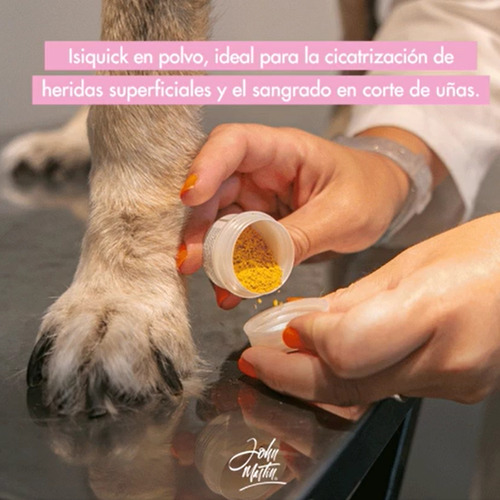 Polvo Cauterizador De Uñas Para Mascota Isiquick Hemostático