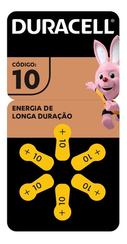 Pilha Auditiva Duracell Nº 10 Com 6 Unidades