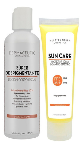 Kit Loción Súper Despigmentante + Sun Care Despigmentante Tipo de piel Piel Pigmentada