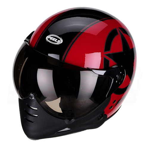 Capacete Moto Estilo Aviador Peels F-21 Us Army Vermelho