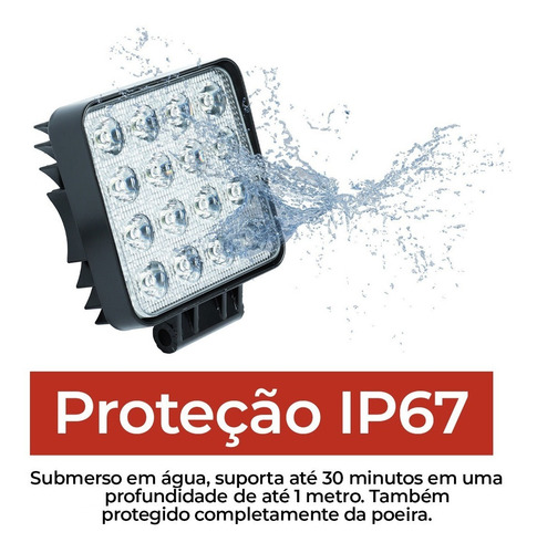 Kit 10 Farol De Milha 48w 16 Led Bivolt Uso Universal 6500k