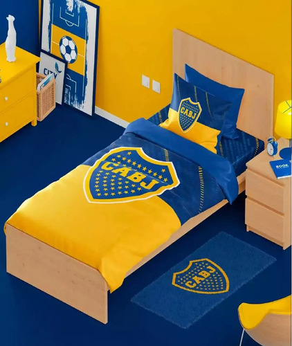 Cubrecama Boca Juniors Twin Size 160x240cm Licencia Oficial