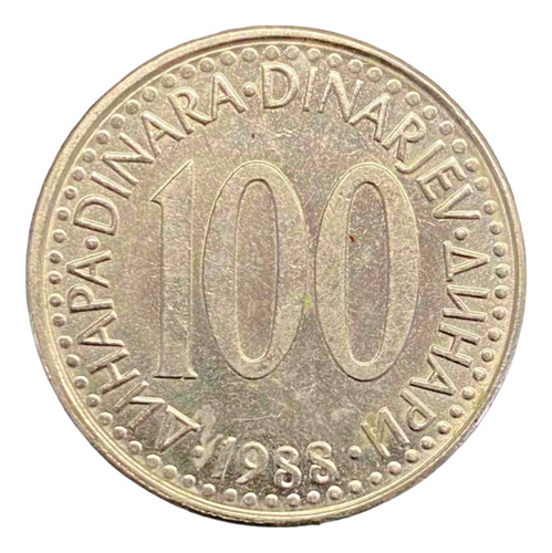 Yugoslavia - 100 Dinara - Año 1988 - Km #114 - Escudo