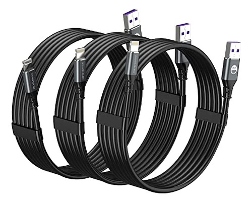 Cargador De iPhone 10 Ft, 3-pack Cable De Relámpago Extra La