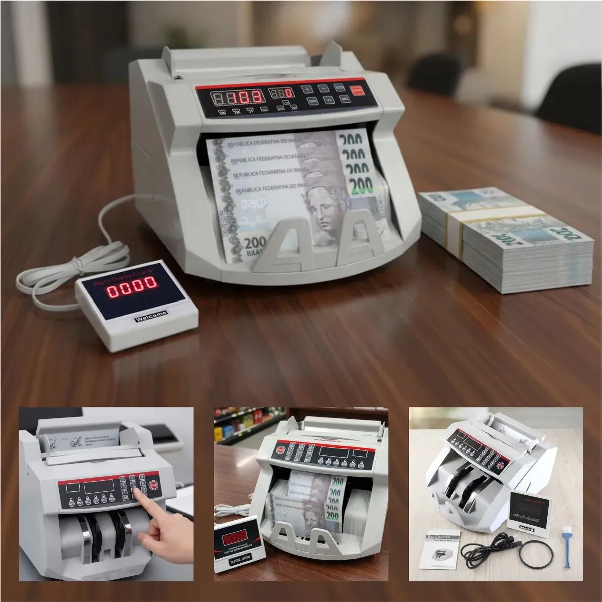 Maquina de Contas Cedulas Dinheiro Com Detector de Notas Falsas UV E MG + Painel K NAKASAKI