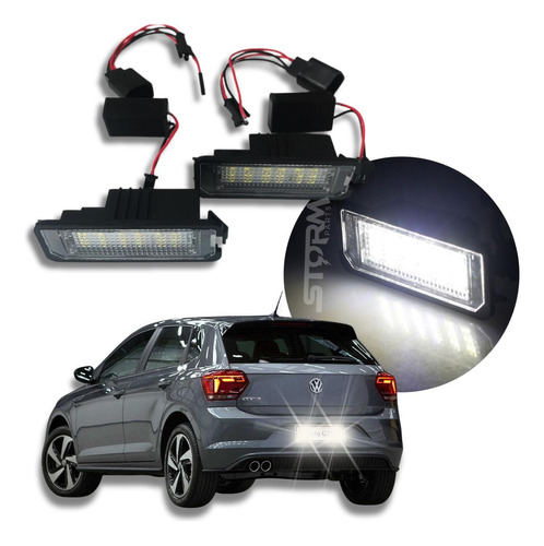 Luz Placa Led Vw Novo Polo 2018 A 2023 Luz Super Branca Par