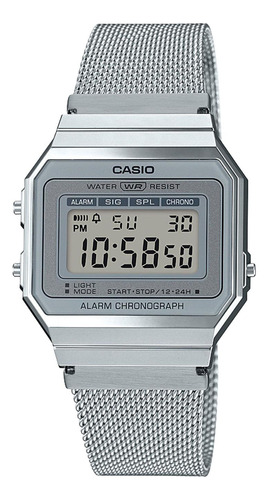 Reloj Casio A700wm-7a Resina Unisex Plateado